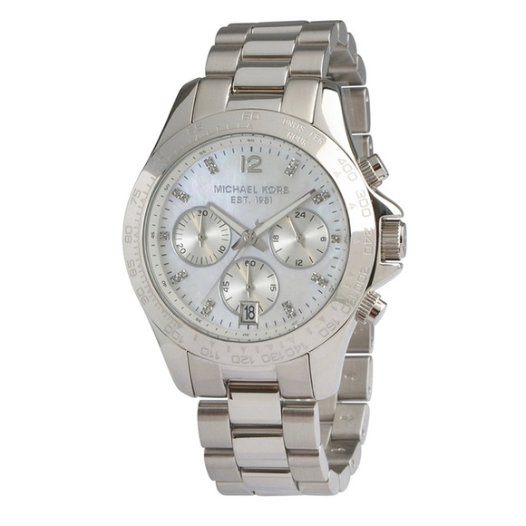 MICHAEL KORS MK5530 Women's 38 mm Layton Silver Tone Crystal Index Watch - Picture 1 of 12